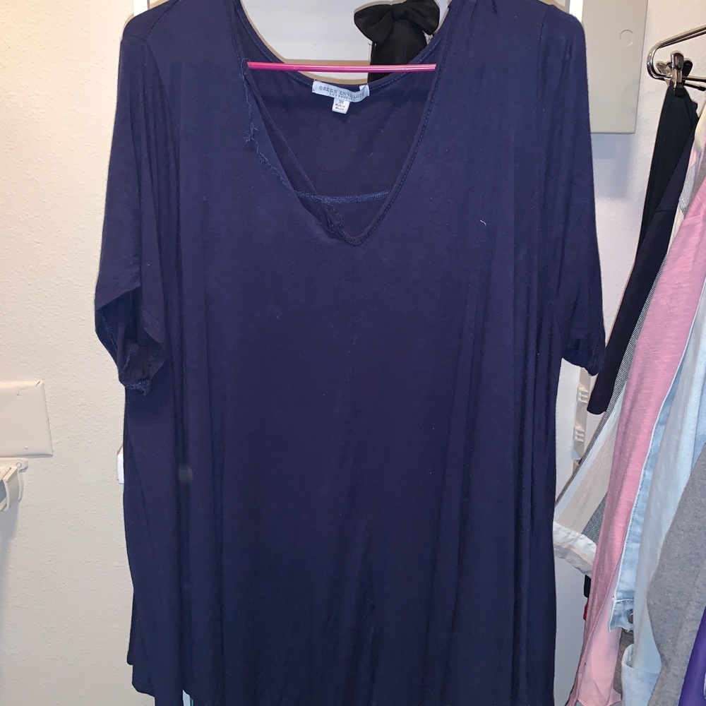 Women’s Navy Blue Short Sleeve Tunic Size 3X